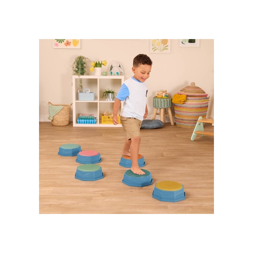 B-Toys - Gyermek egyensúlyozó kövek BALANCE & HOP 6 db