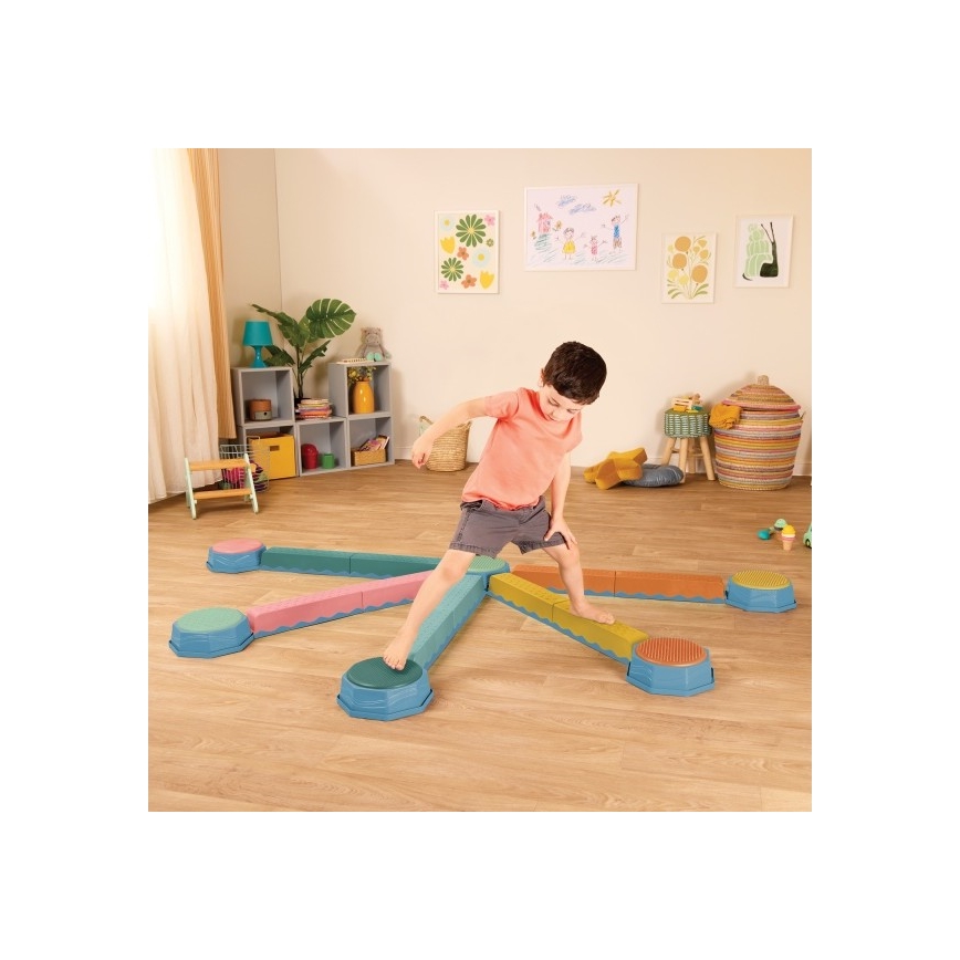 B-Toys - Gyermek egyensúlyozó kövek BALANCE & HOP 6 db