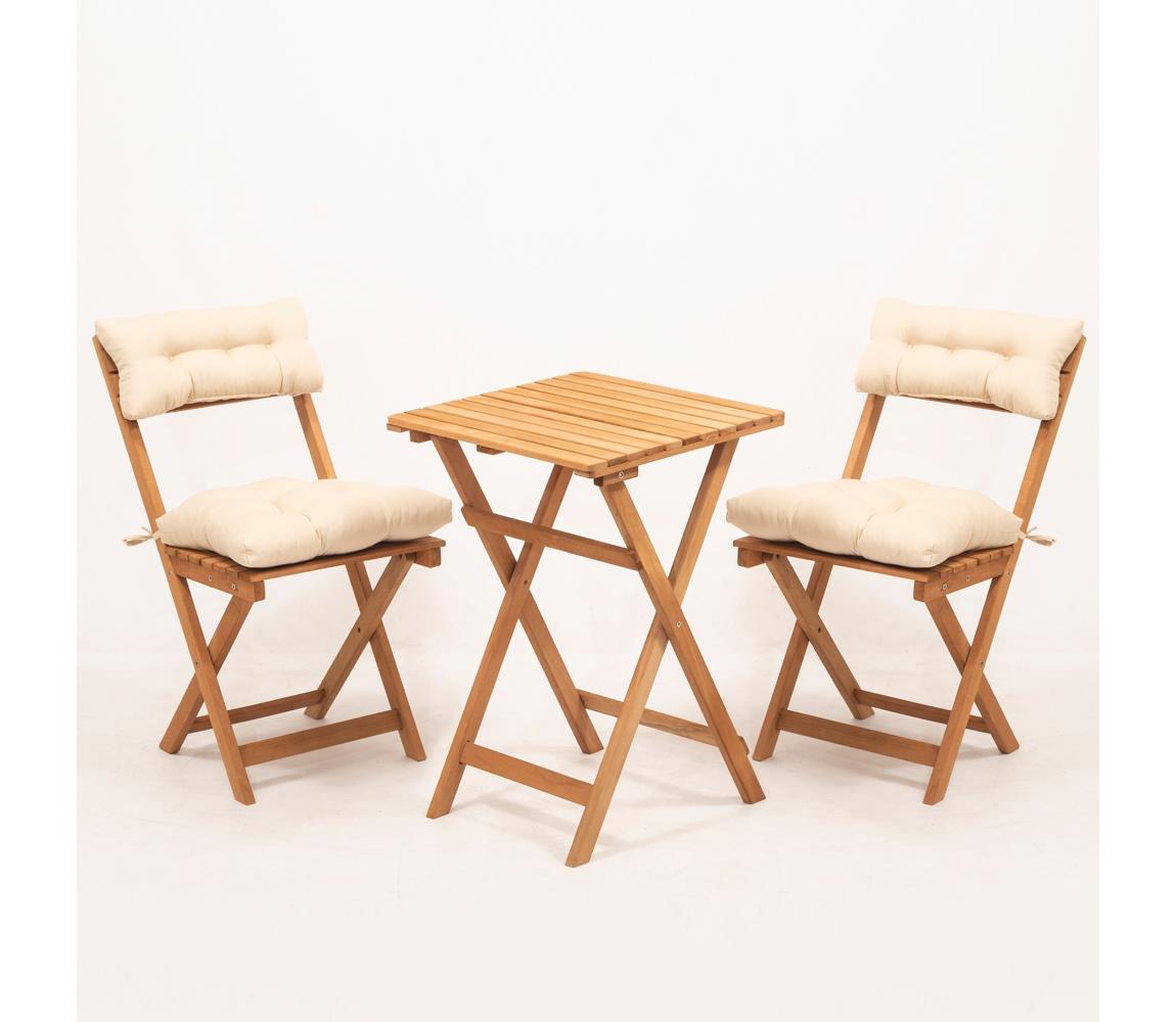 Balkon szett párnákkal, bükk fa 644MYD1150