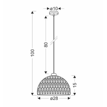 BALLI kábeles függőlámpa 1xE27/40W/230V, bézs
