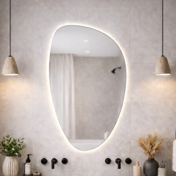 Baltica Design - LED-es fürdőszobai fali tükör háttérvilágítással STONE FLUID LED/15W/230V 4500K 92x55 cm IP65