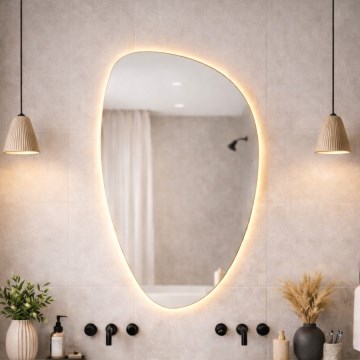 Baltica Design - LED-es fürdőszobai falitükör háttérvilágítással STONE FLUID LED/15W/230V 2700K 92x55 cm IP65