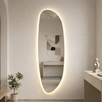 Baltica Design - LED falra szerelhető fürdőszobai tükör háttérvilágítással STONE FLUID LED/15W/230V 4500K 155x50 cm IP65