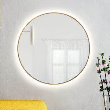 Baltica Design - LED fürdőszobai fali tükör beépített háttérvilágítással BRIGHT LED/15W/230V 3000K Ø 80 cm IP65 aranyszínű