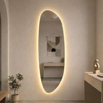 Baltica Design - LED fürdőszobai fali tükör háttérvilágítással STONE FLUID LED/15W/230V 2700K 155x50 cm IP65