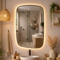 Baltica Design - LED háttérvilágítású fürdőszobai fali tükör STONE CALM LED/15W/230V 2700K 90x60 cm IP65 fekete