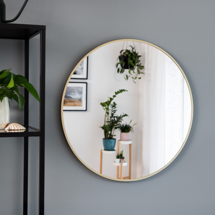 Baltica Design - BRIGHT LED-es fürdőszobai falitükör háttérvilágítással, 15W/230V, 4500K, Ø 70 cm, IP65, arany