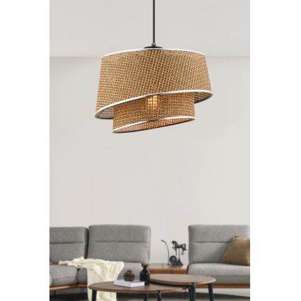BARETTE kábeles csillár 1xE27/60W/230V barna/fényes króm