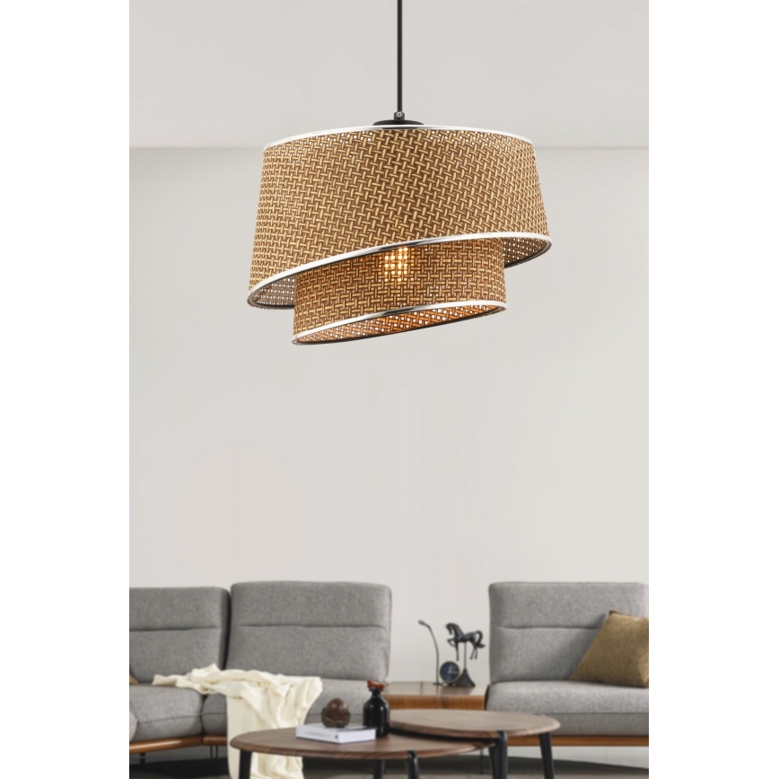 BARETTE kábeles csillár 1xE27/60W/230V barna/fényes króm