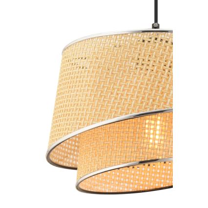 BARETTE kábeles függőlámpa 1xE27/60W/230V bézs/fényes króm