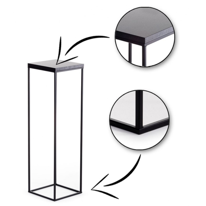 Virágállvány BASICLOFT 80x24 fekete