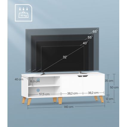 BASTOR fehér tévészekrény