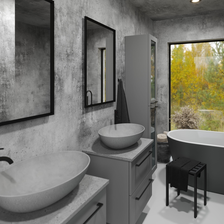 BATH DELUXE 01-060-05-02-00 - Fürdőszoba tükör BORGSTED 60x80 cm fekete