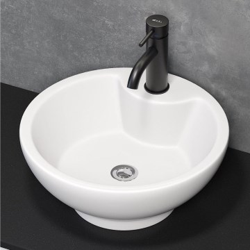 BATH DELUXE 06-045-11-11-00 - Ráültethető mosdó DRAMMEN Ø 40,1 cm kerámia/fényes fehér