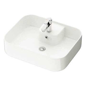 BATH DELUXE 06-050-12-11-00 - Ráépíthető mosdó KRISTIANSAND 51x40 cm kerámia/fényes fehér