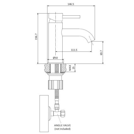 BATH DELUXE 28-005-01-01-04 - Mosdócsap DRAGOR 15,6 cm matt fehér