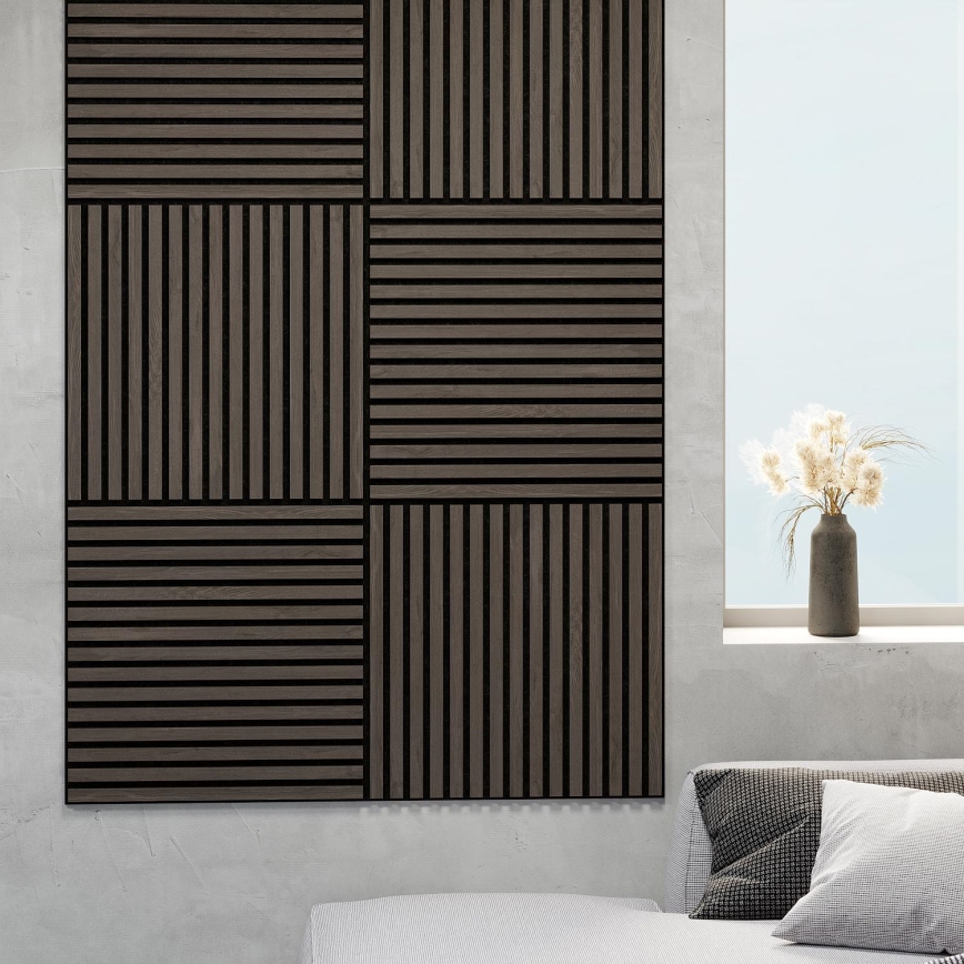 BATH DELUXE 54-060-08-84-12 - KÉSZLET 4x Akusztikus falpanel DANVIKEN 60x60 cm dió