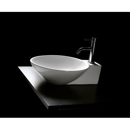 Bathco 0028 - Ráépíthető mosdó BAYONA 42x50,5 cm porcelán/fehér