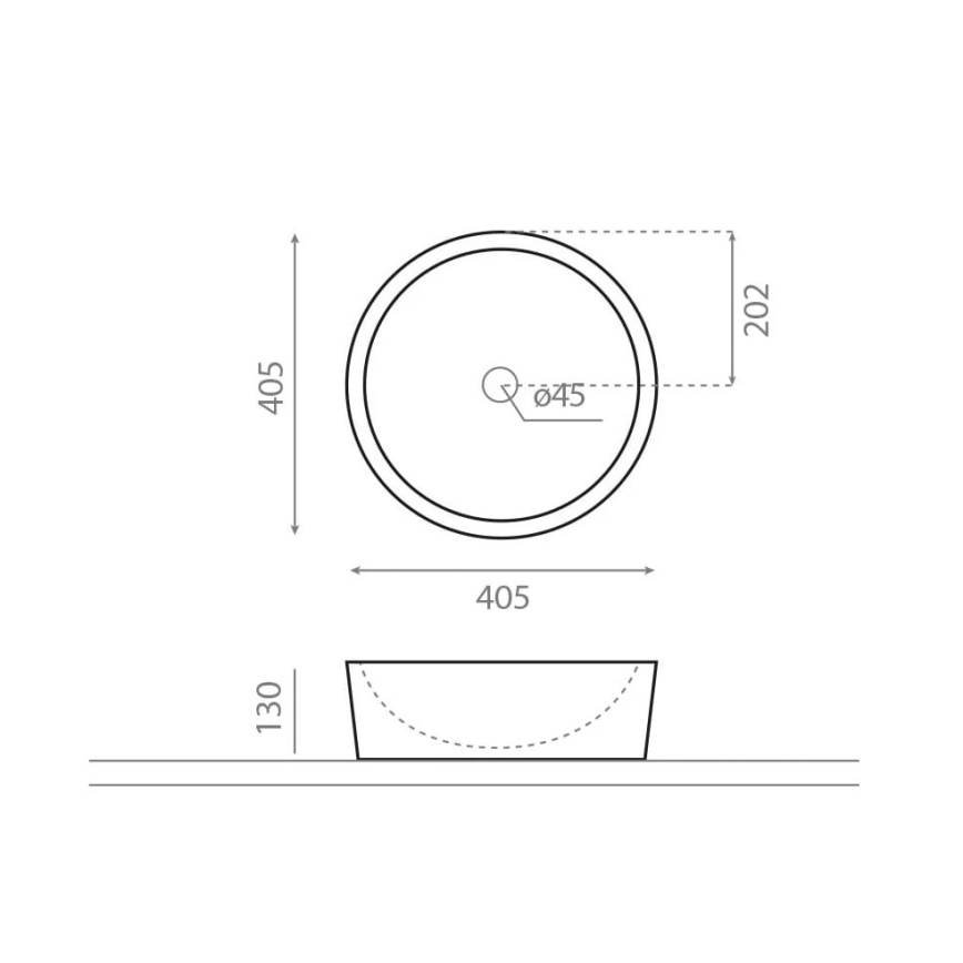 Bathco 00307 - DUAL pultba helyezhető mosdó, átmérő 40,5 cm, kő/bézs
