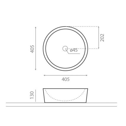 Bathco 00308 - Ráépíthető mosdó DUAL, Ø 40,5 cm, kőhatású/szürke