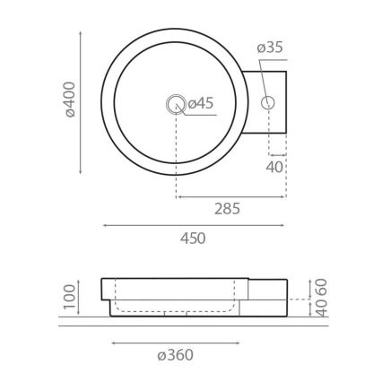 Bathco 00338 - ICONO pultfölé szerelhető mosdó 40x45 cm kő/bézs