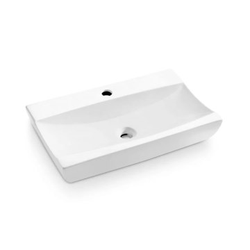 Bathco 0041 - Ráépíthető mosdó SARDINERO 61,5x37,5 cm porcelán/fehér