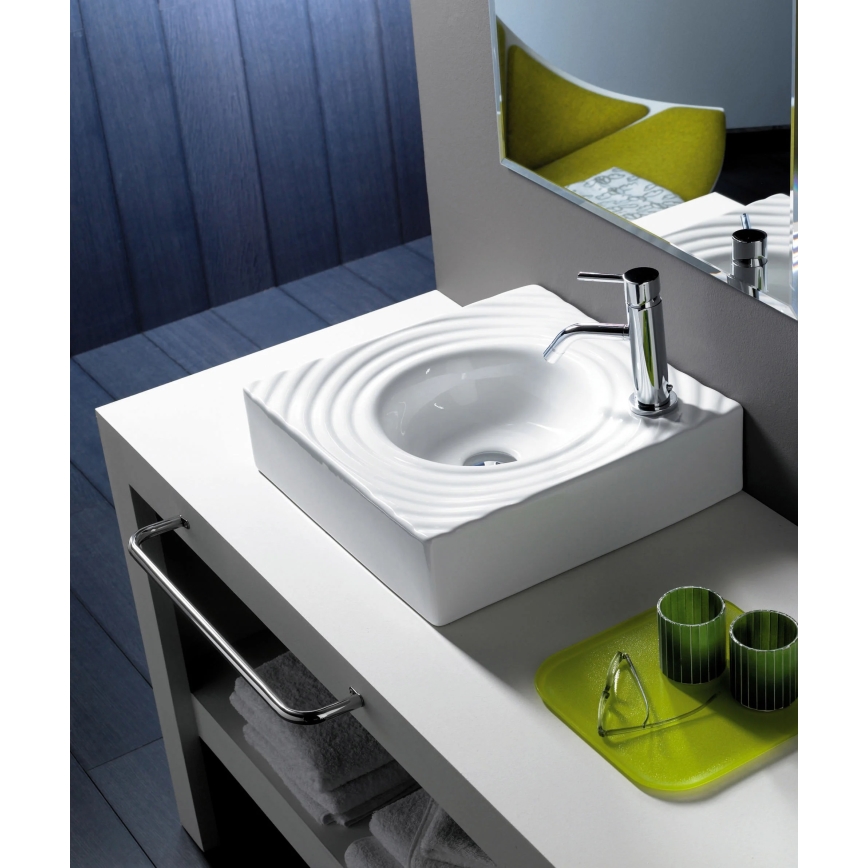 Bathco 0081 - Ráültethető mosdó GOTA 45x45 cm porcelán/fehér