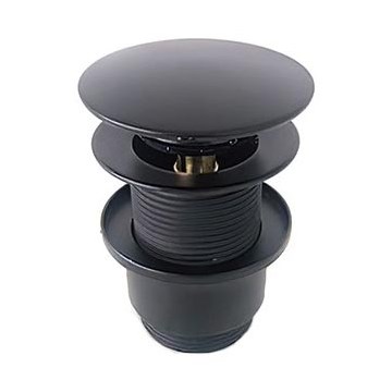 Bathco 0212NE - Mosdóleeresztő CLICK-CLACK, túlfolyó nélküli, átmérő 6 cm, matt fekete