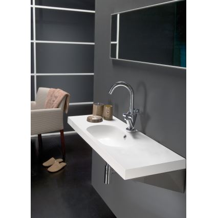 Bathco 0516 - Süllyesztett mosdó ICE 60x35 cm műgyanta/fehér