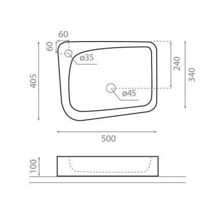 Bathco 4001 - Ráültethető mosdó ARAGON 50x40,5 cm porcelán/fehér