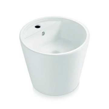 Bathco 4057 - FLORENCIA ráültetett mosdó Ø 42 cm, porcelán/fehér