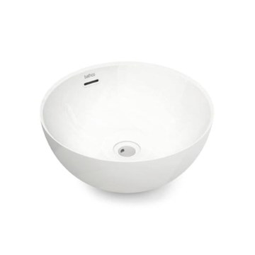Bathco 4131 - BARI pult tetejére helyezhető mosdótál, Ø 37 cm, porcelán/fehér
