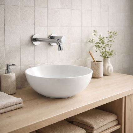 Bathco 4914 - DAKAR ráültethető mosdó Ø 30 cm porcelán/fehér