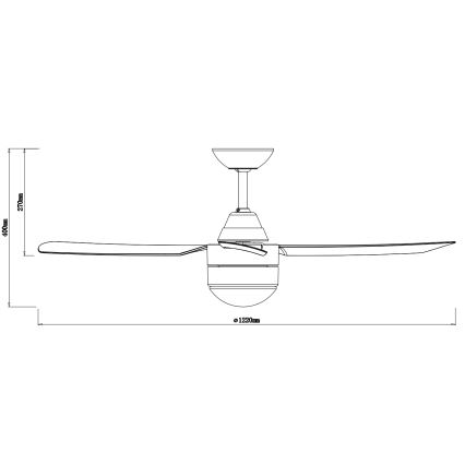 BAYSIDE 531017 - Mennyezeti ventilátor MEGARA 2xE14/15W/230V antracit + távirányítás