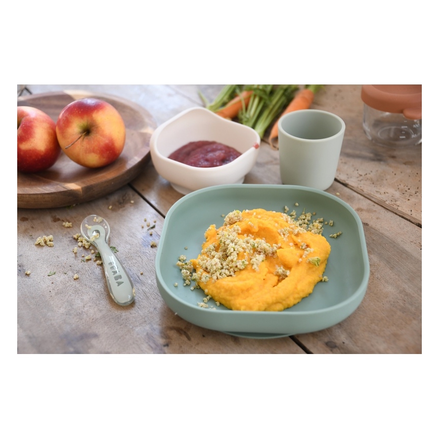 Beaba - 4 részes bébiétkészlet, zsályazöld