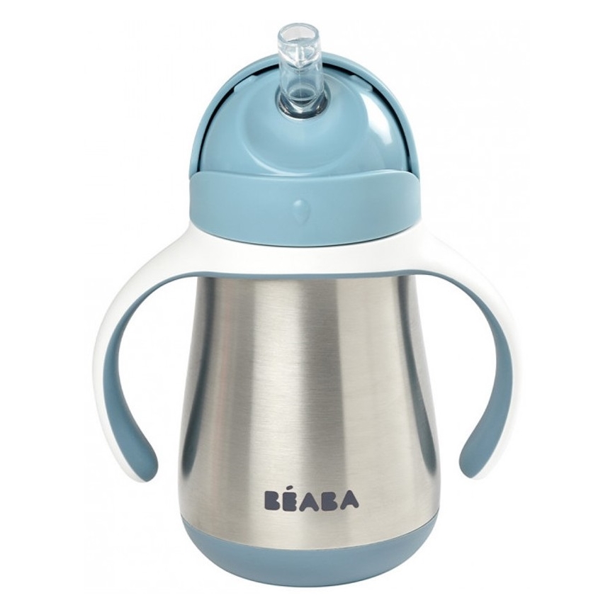 Beaba - Hőszigetelt pohár szívószállal 250 ml kék