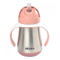 Beaba - Hőszigetelt pohár szívószállal 250 ml rózsaszín