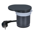 Beépíthető aljzat csúsztatható fedéllel, 20W, 1 aljzat + USB A+C, fekete