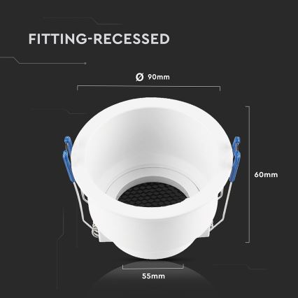 Beépíthető lámpa GU10, átmérő 9 cm, fehér