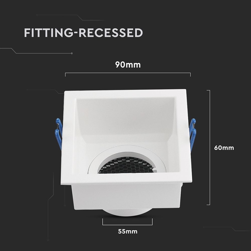 Beépíthető lámpatest GU10 9x9 cm fehér