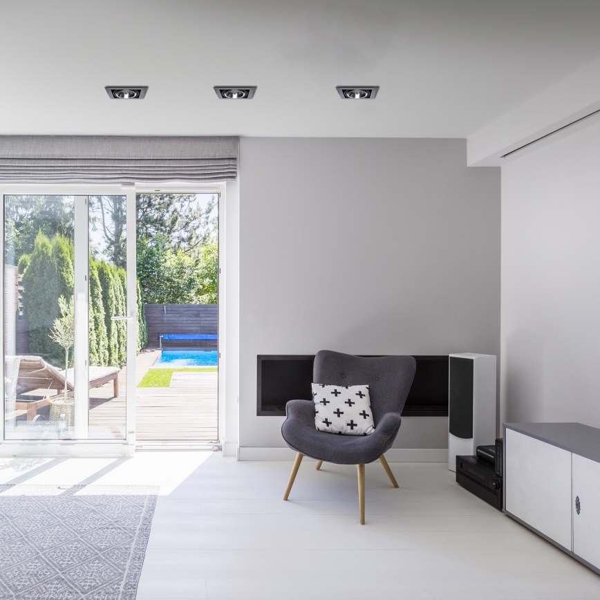 Beépíthető lámpa PLAZA AR111 1xGU10/12W/230V fekete