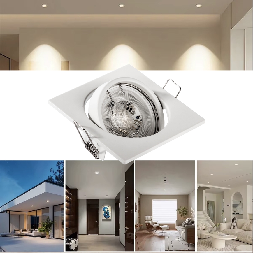 Beépíthető lámpatest 1xGU10/MR16/10W/230V 9x9 cm fehér