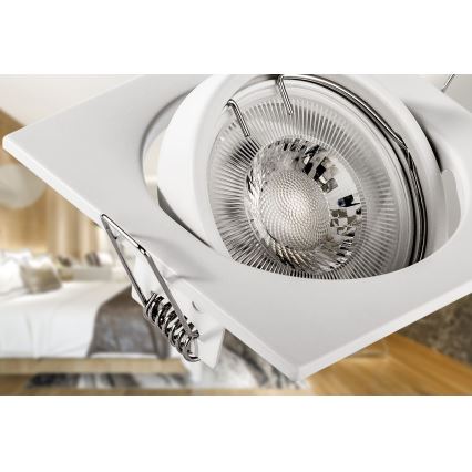 Beépíthető lámpatest 1xGU10/MR16/10W/230V 9x9 cm fehér