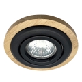 Beépíthető lámpatest TOBBY 1xGU10/20W/230V átm. 11,5 cm tölgy/fekete