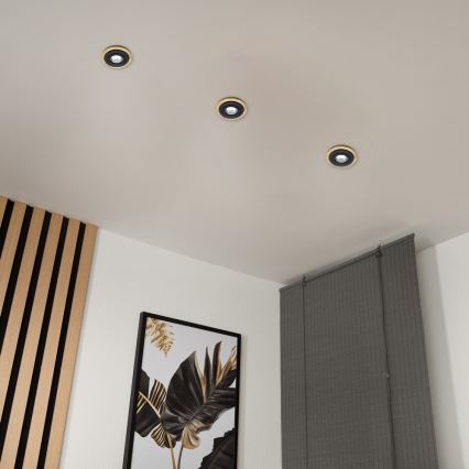 Beépíthető lámpatest TOBBY 1xGU10/20W/230V átm. 11,5 cm tölgy/fekete