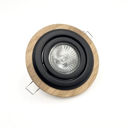 Beépíthető lámpatest TOBBY 1xGU10/20W/230V átm. 11,5 cm tölgy/fekete
