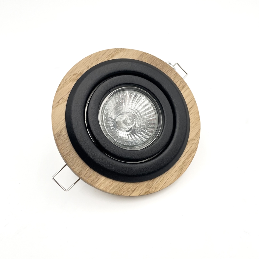 Beépíthető lámpatest TOBBY 1xGU10/20W/230V átm. 11,5 cm tölgy/fekete