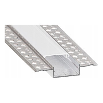 Beépíthető LED-profil 1 m, ezüst/fehér