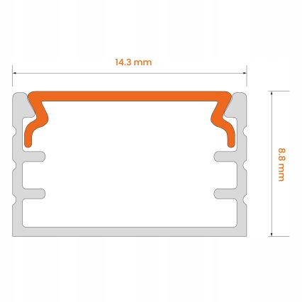 Beépíthető profil LED-szalagokhoz, 1 m, fehér