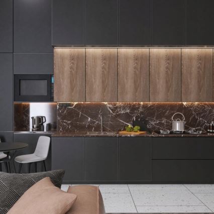 Beépíthető profil LED-szalagokhoz 1 m fekete/fehér